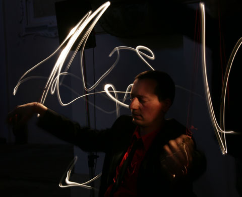 Ausschnitt aus Dirk Hanus' Lichtperformance in der St.Ignatius-Kirche (Abb.: Michael Goller)